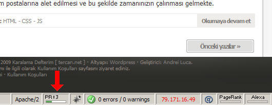Firefox 3.5 için PageRank eklentisi